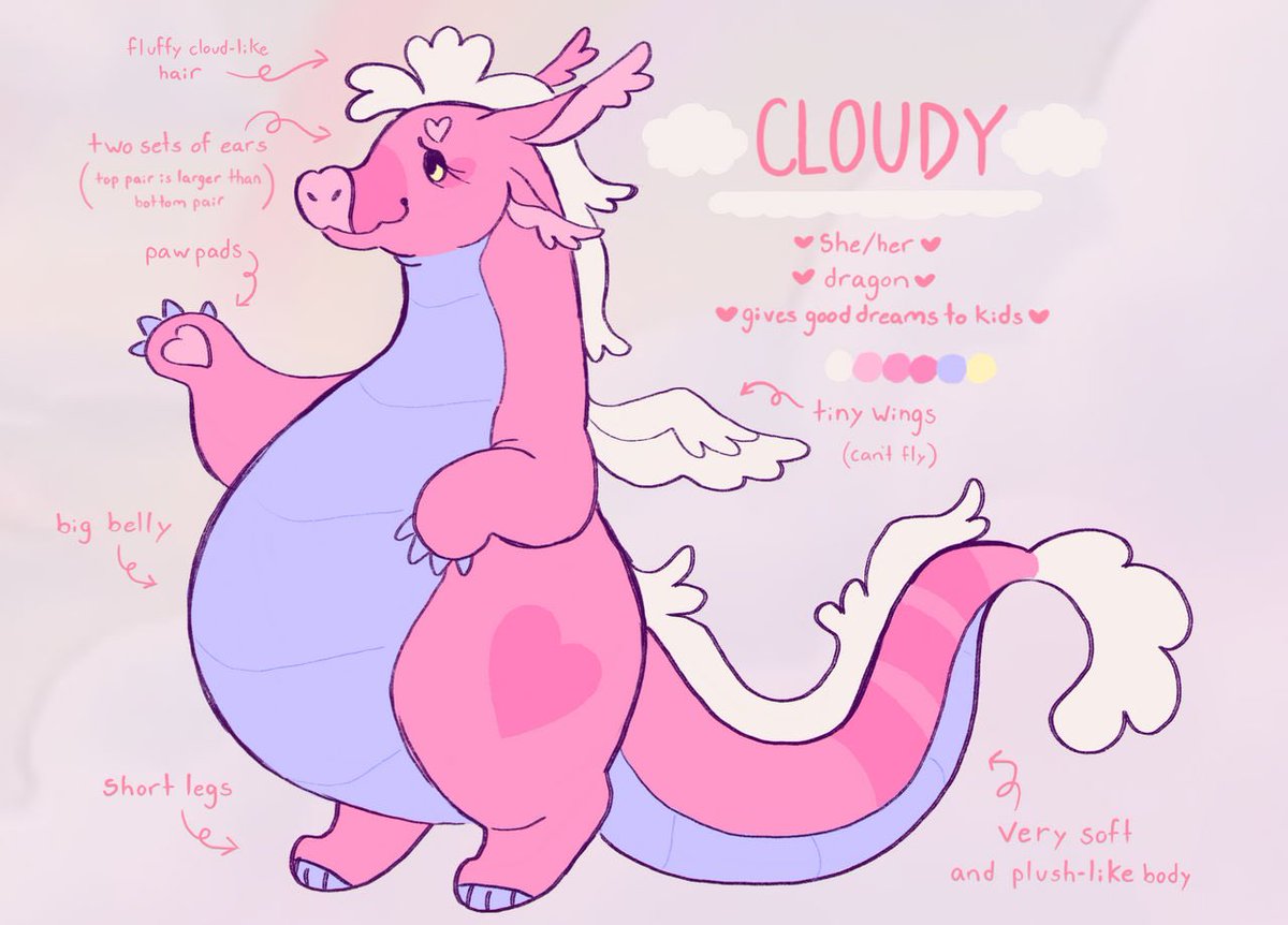 plushiecritter's tweet image. New ref for my soft middle aged once divorced dragon woman Cloudy
#oc #originalcharacter