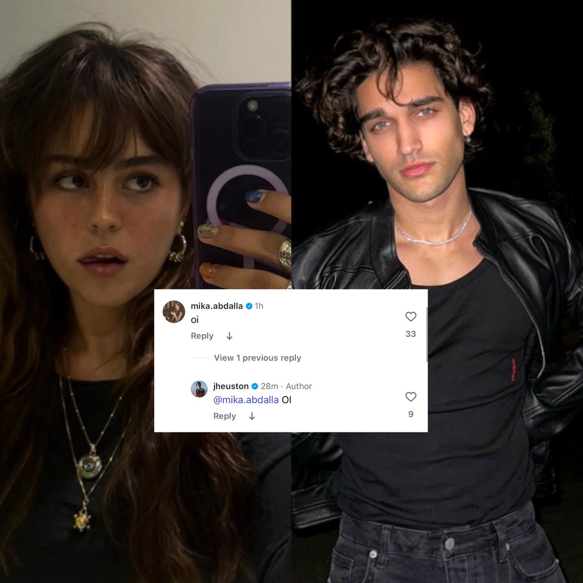 offcampusbra's tweet image. 😂 | MOMENTO RARO: Mika ativa no Instagram.
MA: “oi”
JH: “OI”
