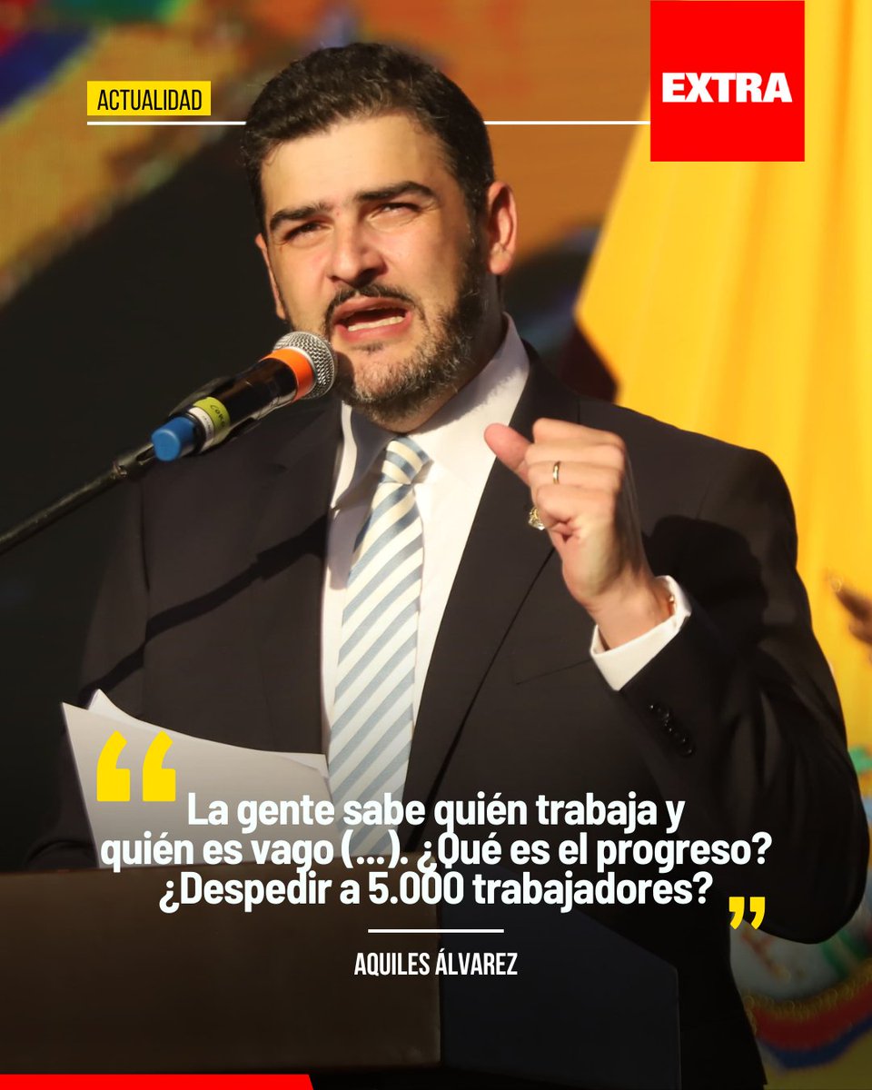 DiarioExtraEc's tweet image. ÁSPERO... 😐
👉🏼 El alcalde Aquiles Álvarez fue crítico respecto del Gobierno de Daniel Noboa, en la sesión solemne de hoy por #Guayaquil. En uno de los pasajes del discurso, Álvarez cuestionó los recortes del Ejecutivo que, según él, ponen en peligro miles de empleos: “¿Qué es…