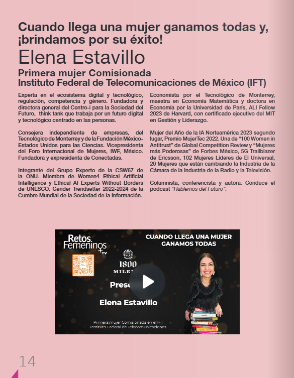 📺 Ya está disponible la entrevista con <a href="/elenaestavillo/">elena estavillo</a>  de Centro-i en <a href="/retosfemeninos/">Retos Femeninos</a> 
Habla sobre su paso por el IFT, su trabajo en regulación tecnológica, IA ética y el rol de las mujeres en el entorno digital.
🎙️Conoce más aquí: marketinglab.com.mx/Retos2025/Lo-M…
 
#Centroi #Tecnologas