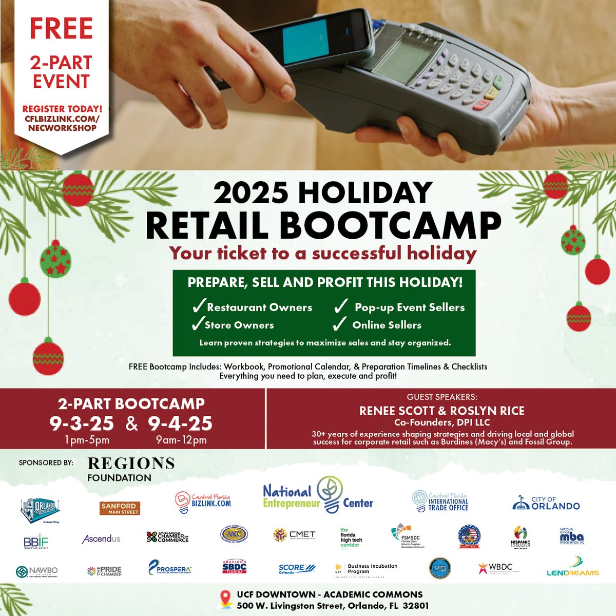 🎄Christmas in July? You bet.
Smart business owners start planning holiday profits now.

Learn proven strategies to maximize sales, stay organized, and crush Q4.
Register today → cflbizlink.com/necworkshop/