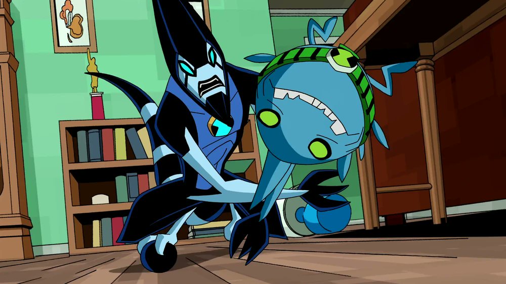 Hyper_Whirl's tweet image. I wish we got to see more of Walkatrout in Omniverse to see just how slippery he is.
In his debut I don't think his power was truely established (as it wasn't for the other Outbreak aliens) and for every appearance after that, his power was only used once in a jokish scene.