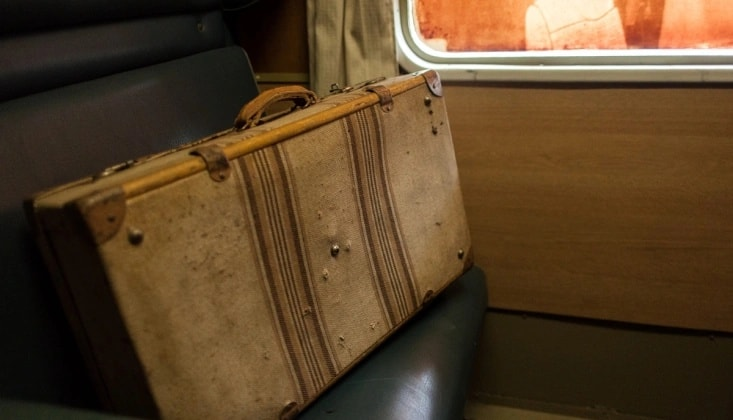 BrettHethering's tweet image. I love the patina of this well-travelled old suitcase.
Imagine its travel history.