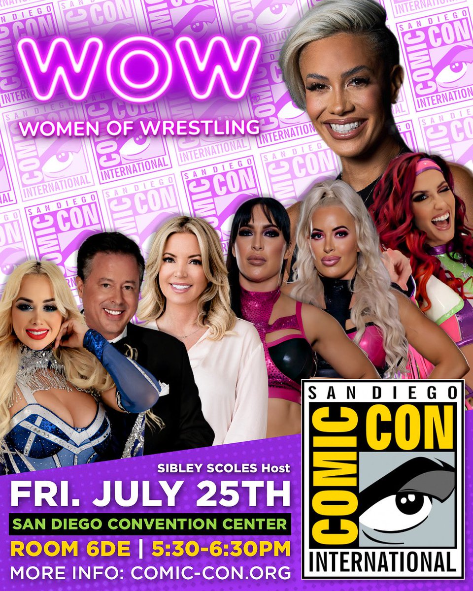wowsuperheroes's tweet image. 🔥TODAY: WOW returns to San Diego Comic-Con! 🔥
Join Sibley Scoles, co-owners Jeanie Buss & David McLane, plus WOW Superheroes Miami’s Sweet Heat (Laurie & Lindsey Carlson), Paola Mayfield, and Santana Garrett for a special panel on female representation in sports and a big…