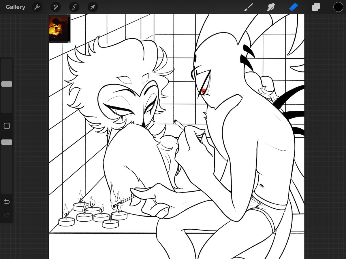 Mourning my compulsion to make moody art with moody lighting bc I know this is going to be a pain to color 😭 (tho not nearly as much of a pain as the guitar blitz”