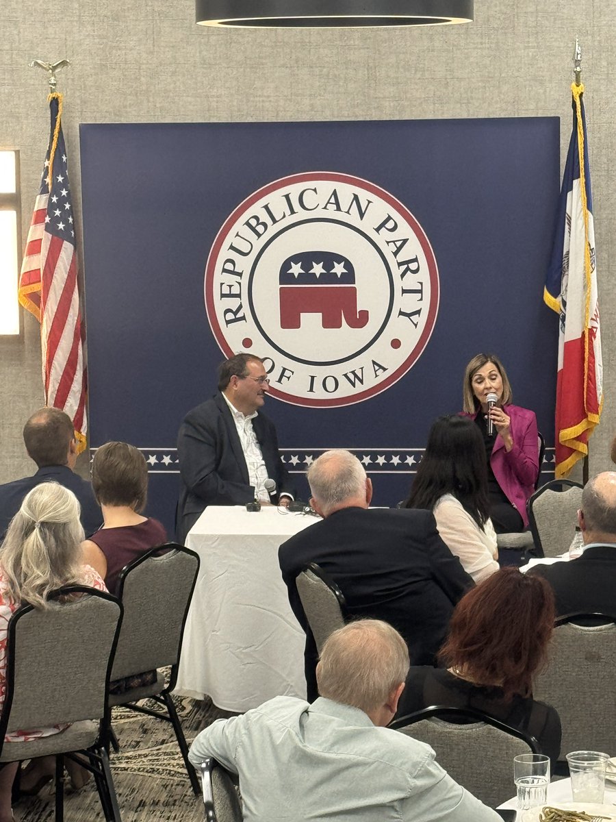 Tonight - Iowa governor Kim Reynolds sat down with <a href="/IowaGOP/">Iowa GOP</a> chairman Jeff Kaufmann. Also speaking are Iowa Senator Chuck Grassley and Fmr. U.S. ambassador Terry Branstad.

<a href="/ABC6NEWS/">ABC 6 News - KAAL TV</a> will live stream the event and I’ll have a full report at 10 p.m.