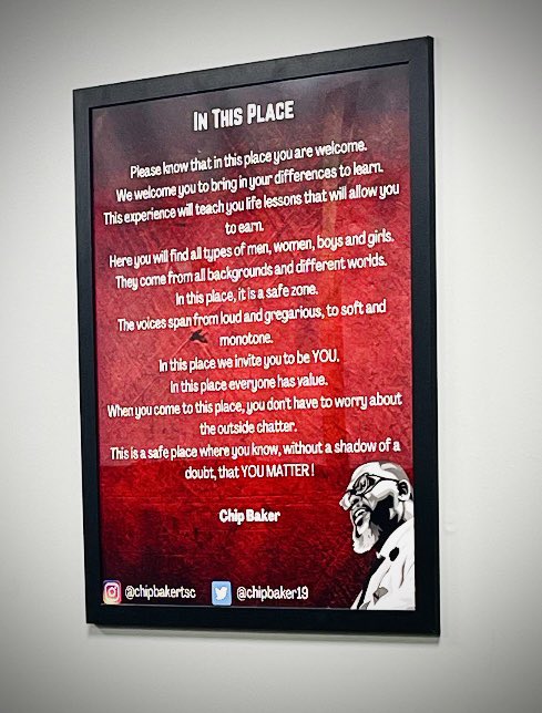 ChipBaker19's tweet image. “In This Place” poster
A poem that is a reminder of the atmosphere we want to set in our schools/organization.
Get yours for your classroom, hallway or locker room on the link below.
checkout.square.site/merchant/DQCPC…
#inthisplace #poster #grateful #gogetit #tsc