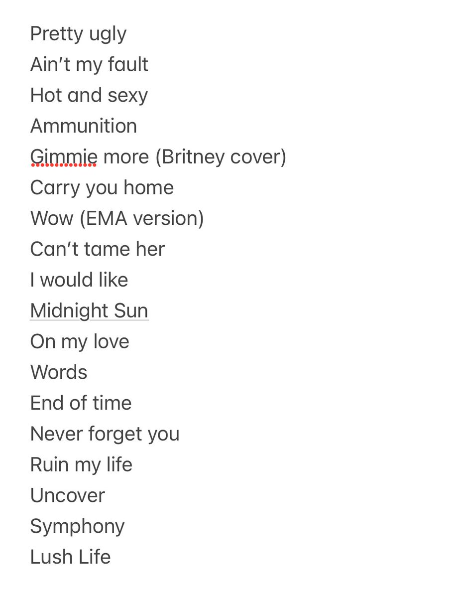 emma_endd's tweet image. Zaras setlist was