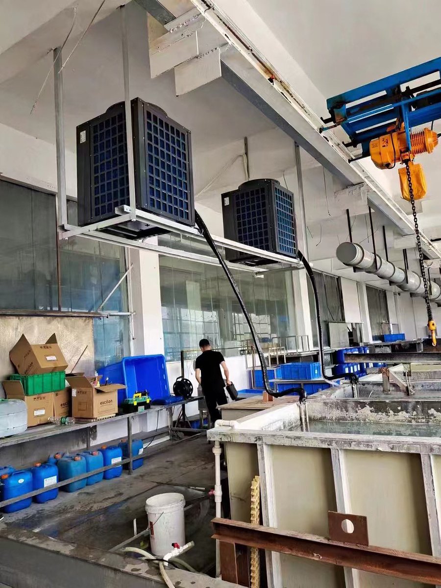 HeatPumpChen's tweet image. 75℃ high temperature heat pump, which outputs hot water to metal electroplating tank, is the best product to replace boiler, consuming 75% less electricity than boiler, safe and pollution-free.
#HighTemperature #HeatPump