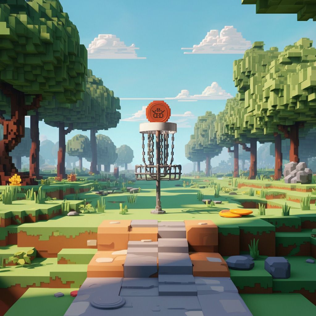 If there was a Minecraft disc golf course.