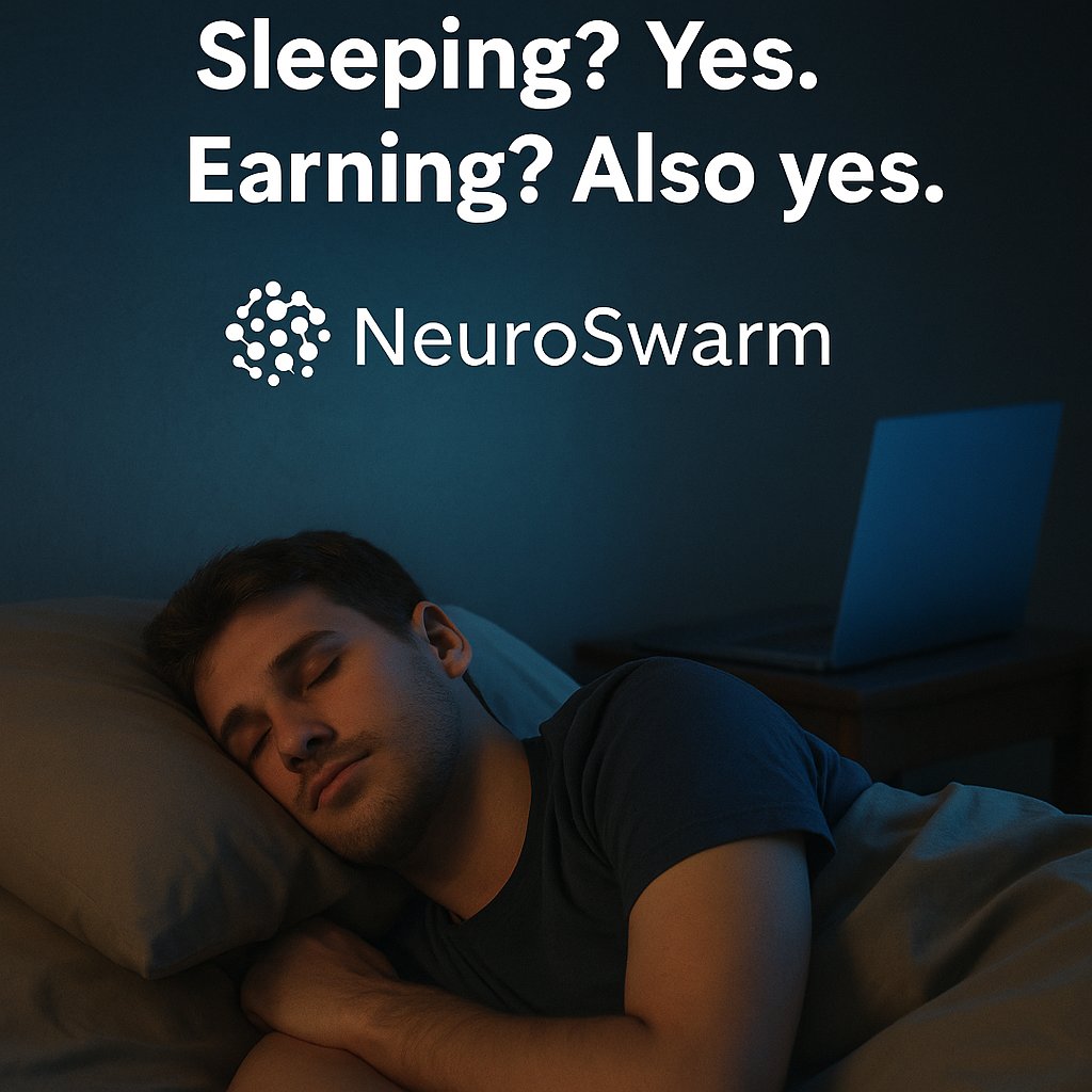 Doraingray9's tweet image. While you're dreaming, your device is stacking SP. 😴⚡
No stress. No noise. Just passive power with #NeuroSwarm.
Start earning in your sleep 👉 swarm.neurolov.ai/dashboard?ref=….
@Neurolov 💚
#Neurolov #neuroswarm