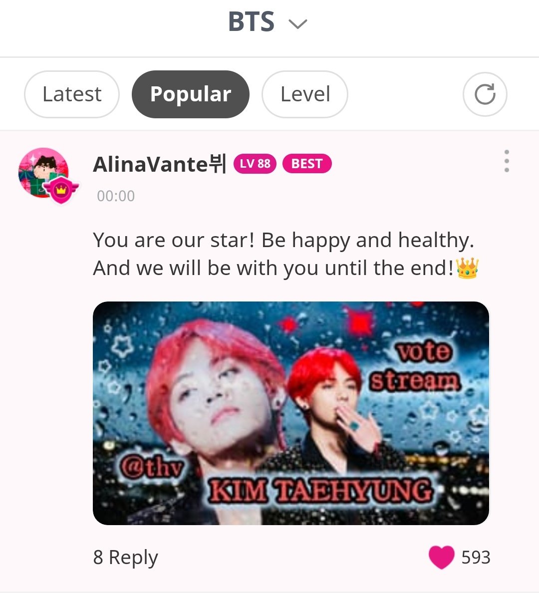 kthvotingteam's tweet image. JULY 26 | Today's Posts Are Up on Idolchamp – BTS Community!
Tasks:
1. LIKE the posts
2. Leave a COMMENT
3. Like ALL replies (up to 30 thumbs-up)
📍EARN CHAMSIMS📍
Please engage with all posts for Tae ASAP!
Also, check the Popular and Levels sections for all Tae-related posts…