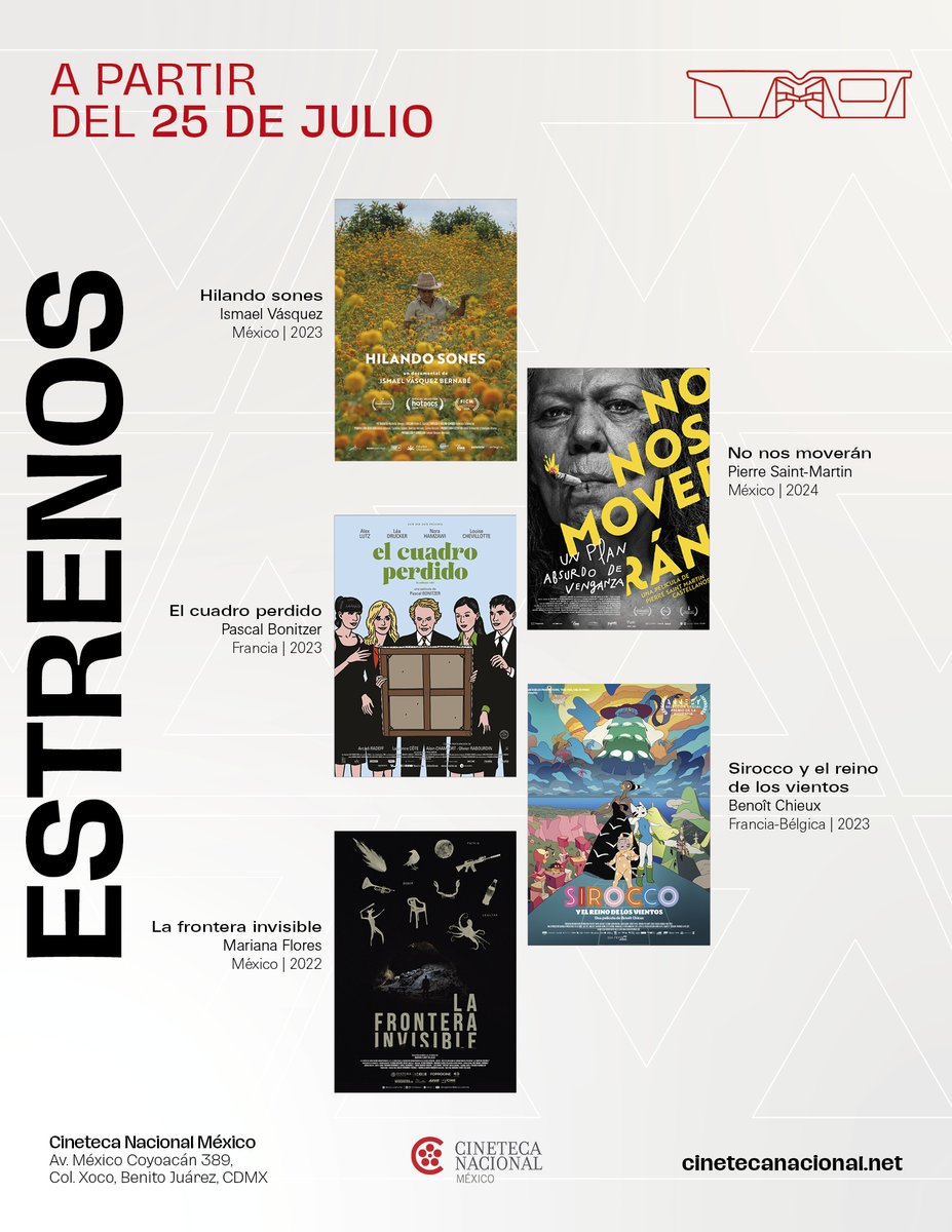 CinetecaMexico's tweet image. #ESTRENOS 🎬
Te esperamos con lo mejor del séptimo arte en Cineteca Nacional México 🔴 y Cineteca de las Artes 🟣. 🙌📽️
Adquiere tus entradas. 👇
tinyurl.com/5n9abanh