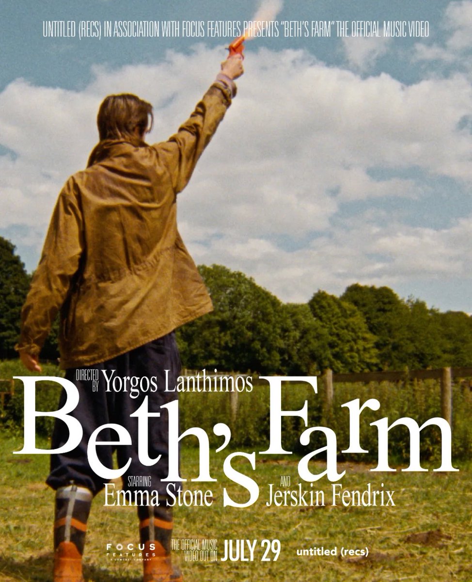 badpostestone's tweet image. Emma Stone stars in the music video for Jerskin Fendrix’s “Beth’s Farm.” Directed by Yorgos Lanthimos. Set to premiere, July 29.