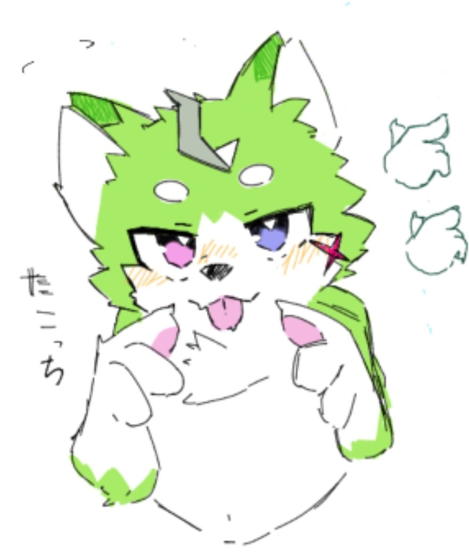 kemosorachi's tweet image. 結構前に描いた絵チャのやつ