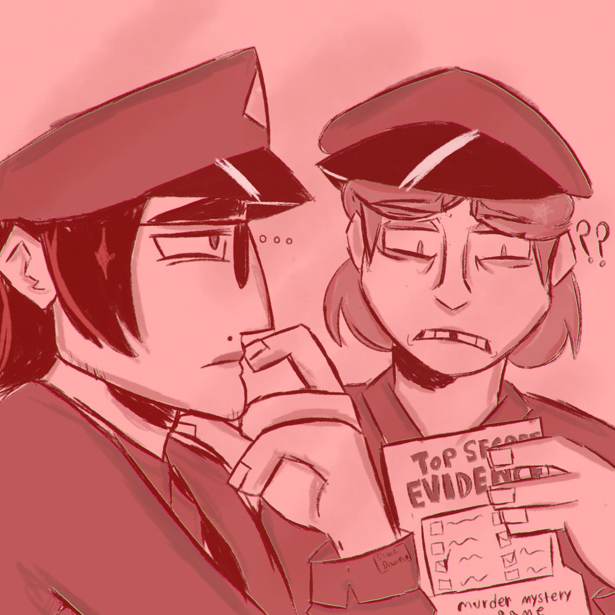 SilverDawnDraws's tweet image. Captain and shotgun would sit at work and try and solve those fake case file games you can get off Amazon instead of doing their actual job so trust (they both suck at them too) 

#spookymonth #tenderlovincannibal #spookymonthcaptain #spookymonthshotgunman