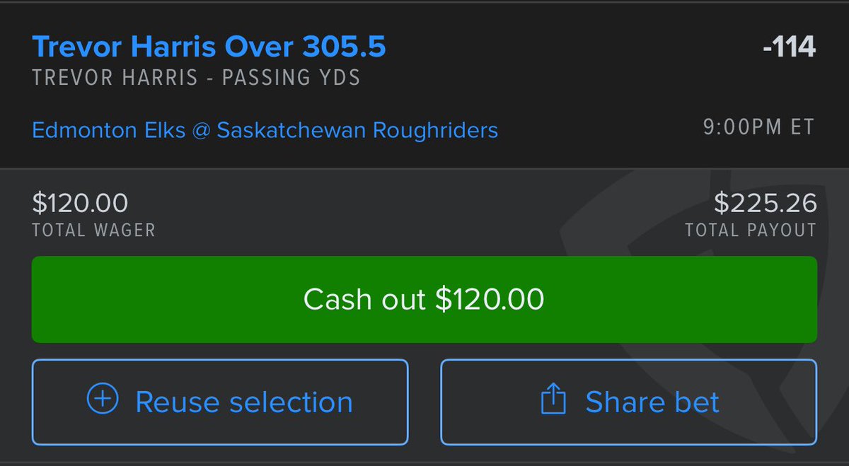 🎟️ FREE PLAYS OF THE DAY 🎟️

🏈 SGP: Roughriders ML, Fajardo 1+ TD, Meyers 25+ yds, Over 27.5 (+103 - 1u)

🏈 Trevor Harris Over 305.5 passing yards (-114 - 1.2u)

📈 We bounce back strong tonight and get back what we dropped yesterday. Let’s ride 💰