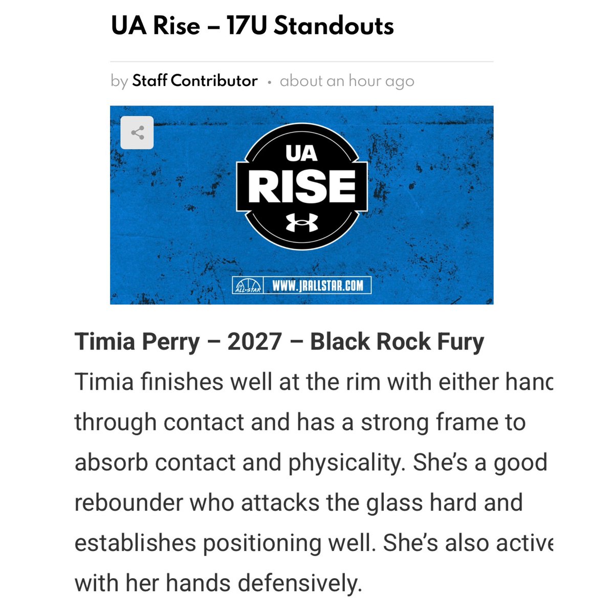 Thank you <a href="/JrAllStarBB/">Jr. All-Star Girls Basketball</a> for the write up!🏀🏀🏀