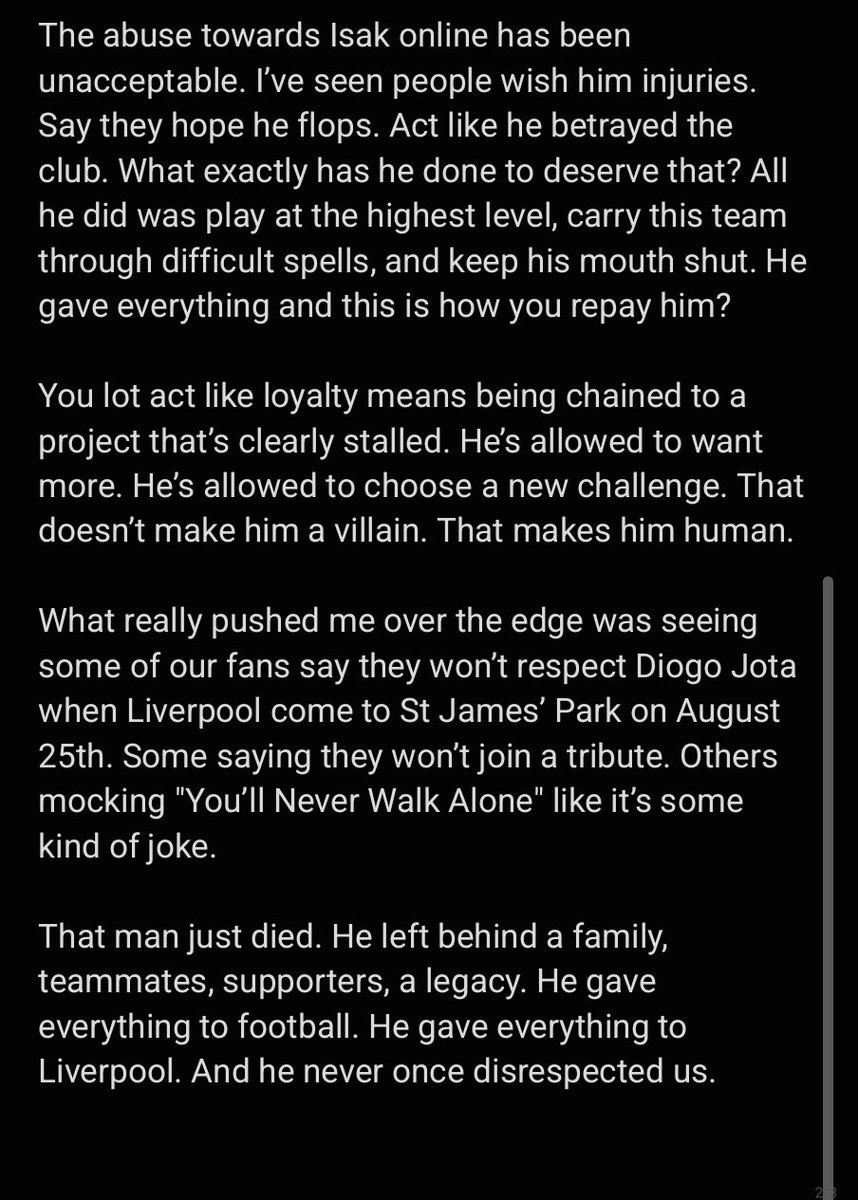 MagpieXtra's tweet image. More on the Isak to Liverpool situation and a message to fellow #NUFC supporters. Just to point it out.