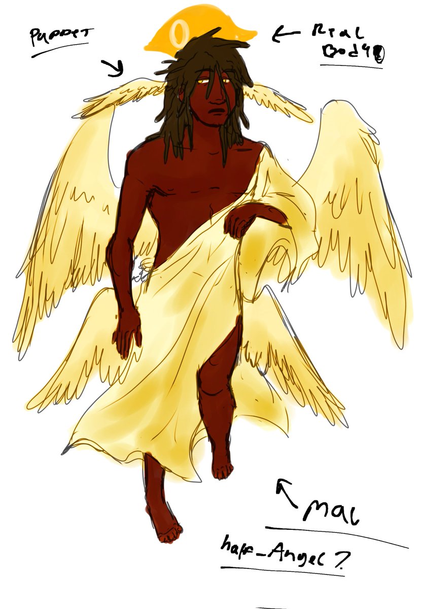 AnomalysCee3s's tweet image. Hi guys this is my oc(an old one) and he's an angel(?)
And from what I remember he's "defective" in angel terms in my universe i made because he doesn't follow the norm...
His name is Malachi
He's like a billion years old or whatever andddd yeah. #oc #ocart