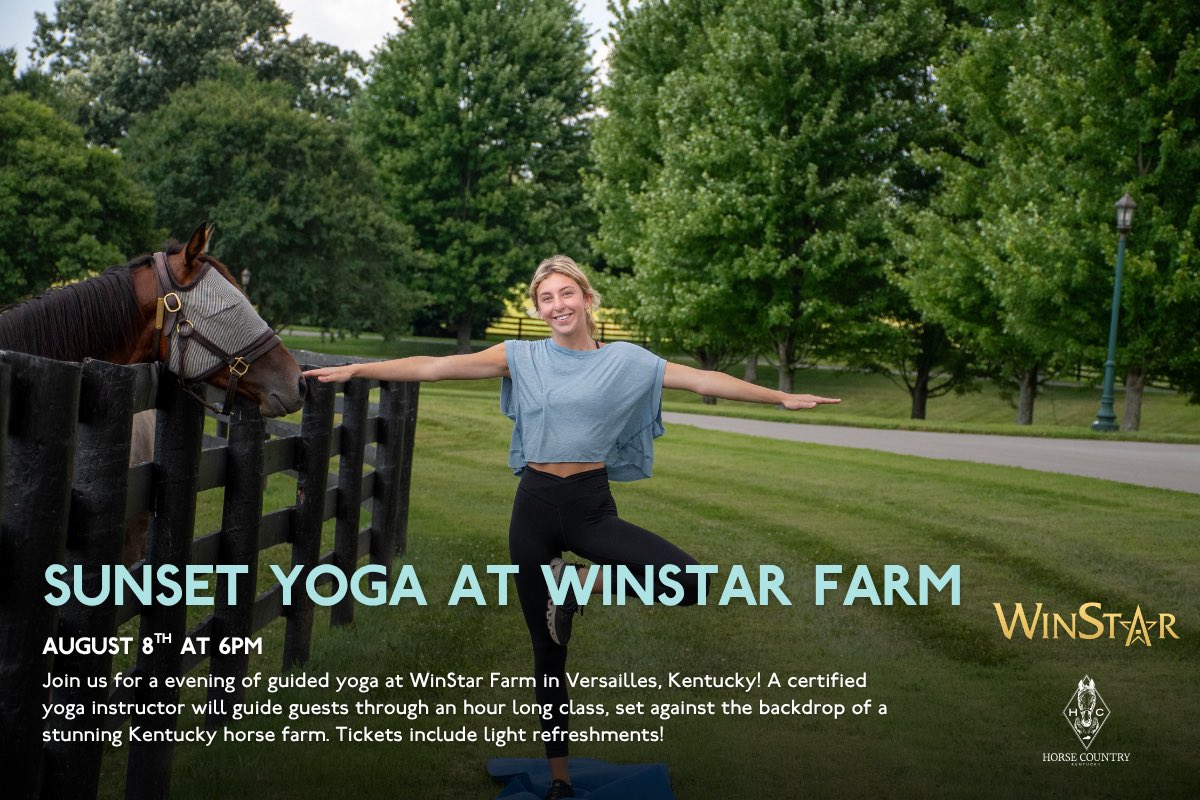 Neigh-maste on the farm 🧘‍♀️

Join us for an evening of guided yoga with a side of stellar views and horses! Following the yoga class, take a scenic sunset ride through the farm ⭐️

Get your tickets now 🎟️! tinyurl.com/WinStaryoga