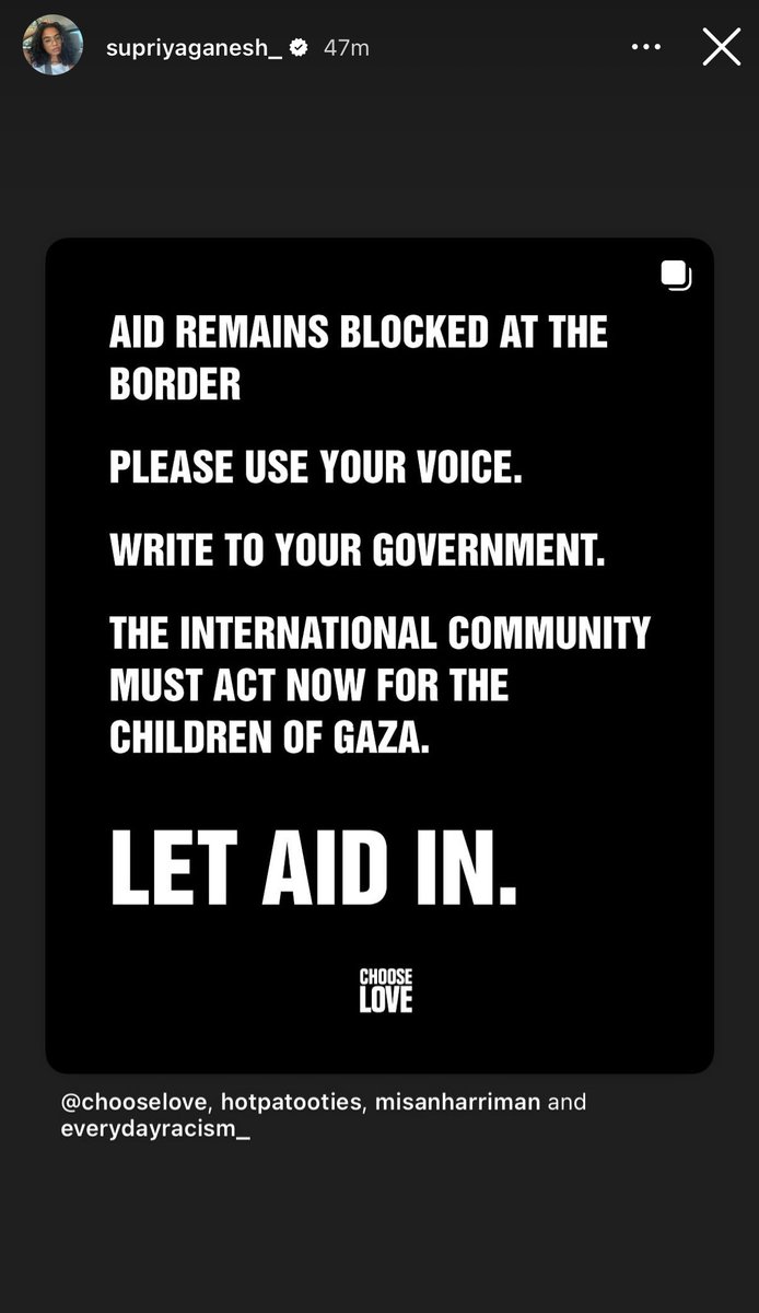 supriyasource's tweet image. π² | supriya shared some resources and info on her instagram stories about how to contribute to the aid relief efforts in Gaza β€οΈβπ©Ήπ
π to post: instagram.com/p/DMf8DeFI14W/β¦
π to email templates: writersagainstthewarongaza.com/action?fbclid=β¦