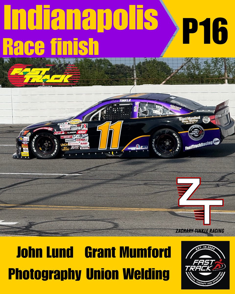 ZacharyTinkle's tweet image. We had a good points day today after some hard racing here in the LiUNA 150. Thanks to @fasttrack_racing for bringing a fast number 11 race car, and thanks to our sponsors Fast Track Physical Therapy, Grant Mumford Union Welding and John Lund Photography!