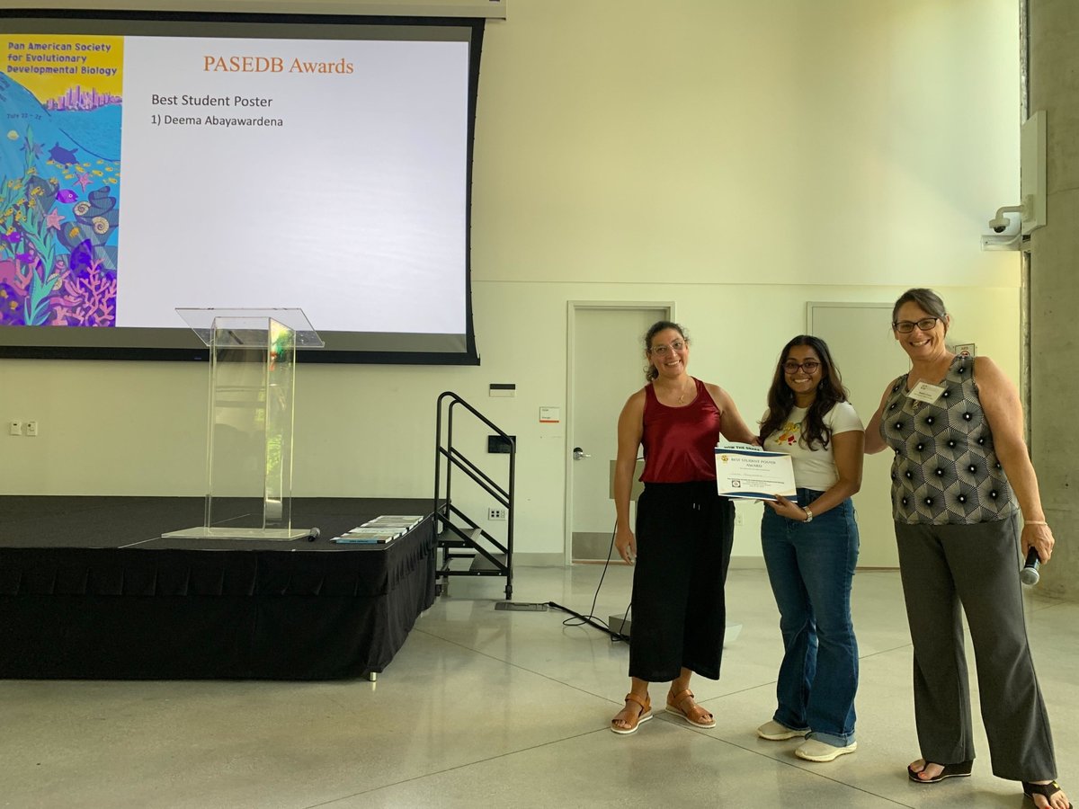 EvoDevoPanAm's tweet image. Congratulations Deema Abayawardena from @univmiami for Best Student Poster!!
Axis formation of sea star embryos
#PASEDB2025 #BestStudentPoster #Wikramanayake_lab