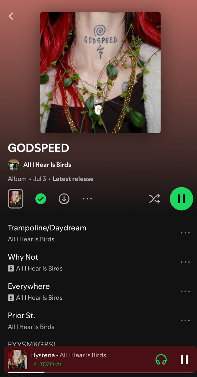 “GODSPEED” from <a href="/ALLIHEARISBIRDS/">ALL I HEAR IS BIRDS</a> just might be on my AOTY list

This record is phenomenal y’all 

Can’t recommend it enough