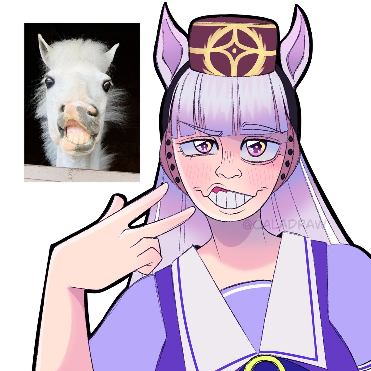 caladraw's tweet image. Me quedé sin luz durante 6 horas, pero aquí tienen una Gold Ship. 🐴❤️
#umamusume #umamusumeprettyderby #art