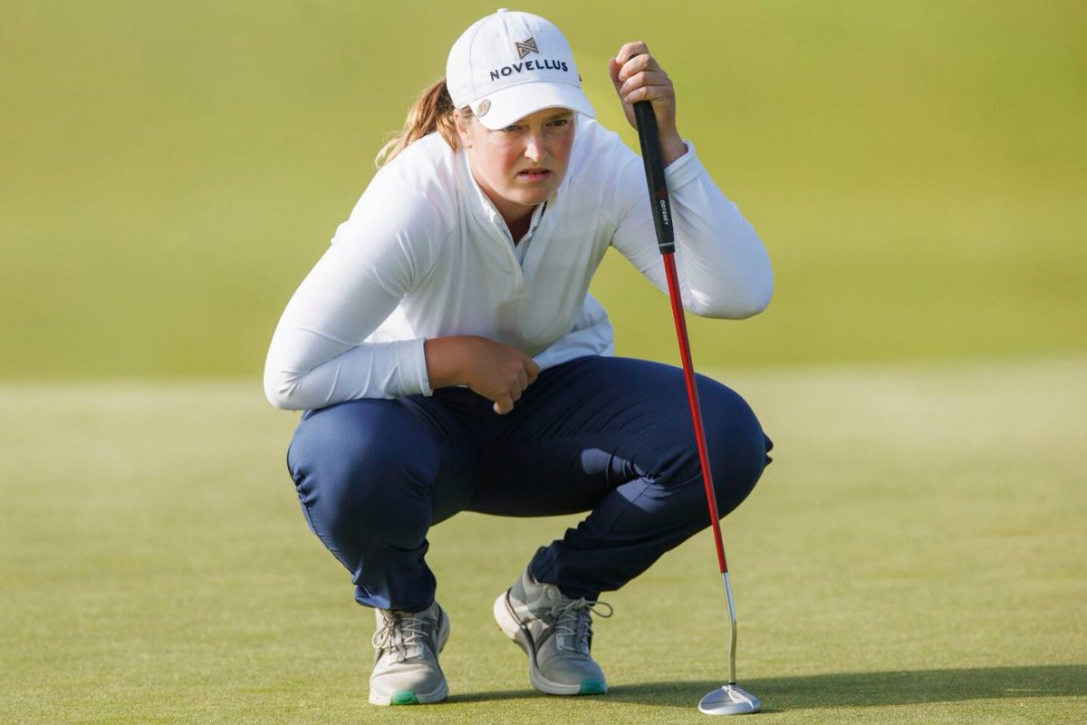dreamdebug's tweet photo. Red-hot Lottie Woad debuts as a pro in style, shooting 5-under at the Women's Scottish Open. Charlotte Laffar leads after taking four years off for motherhood!  https://t.co/2Isctmw7vR https://t.co/EQQTfCIY5v