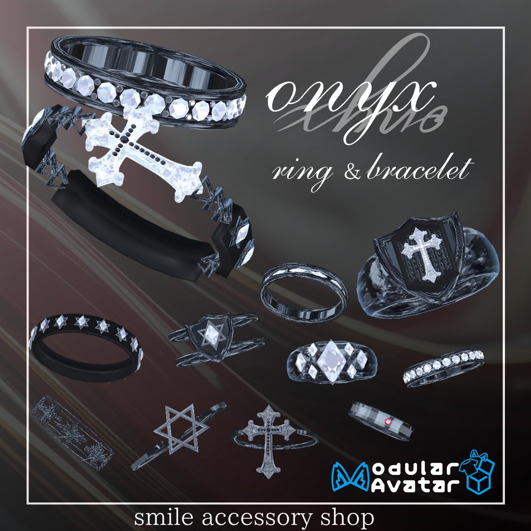 最新作【MA対応】【『onyx』リング＆ブレスレット】をリリースしました💫
【BOOTH➡unilvl4ru.booth.pm/items/7224458 】
サマーセール中50%OFF
700円→350円💖✨

【プレゼント企画】
3名様にギフト🎁

📌参加方法
1⃣RP＆いいね
2⃣当アカウントのフォロー

BOOTHのスキ100ごとに当選者1名増加🆙
#VRC #VRChat