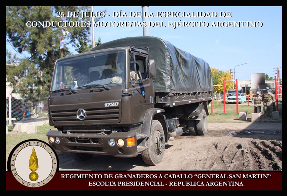 Granaderosarg's tweet image. DÍA DE LA ESPECIALIDAD DE CONDUCTORES MOTORISTAS.
Nuestro saludo para el personal de la especialidad y nuestro agradecimiento por la importante contribución que prestan al Ejército con su tarea cotidiana. Que San Cristobal los proteja y los anime en el cumplimiento de su labor.