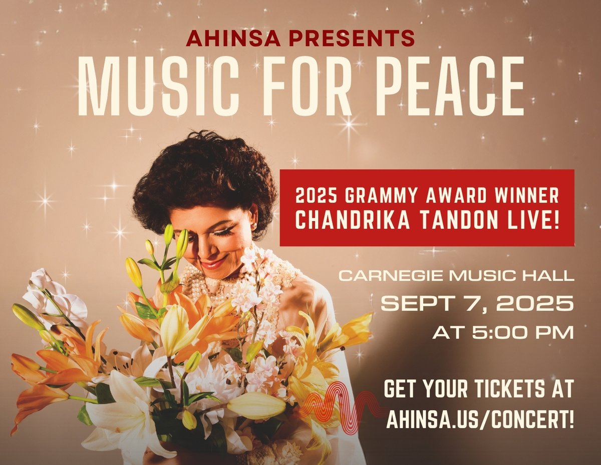 So excited to announce another fall performance!
The Music for Peace concert is September 7th at Carnegie Music Hall in Pittsburgh.

Love Light Laughter

Learn more and get tickets here: ahinsa.us/event-details/…

#musicforpeace #music #peace #concert #carnegie #pittsburgh #india