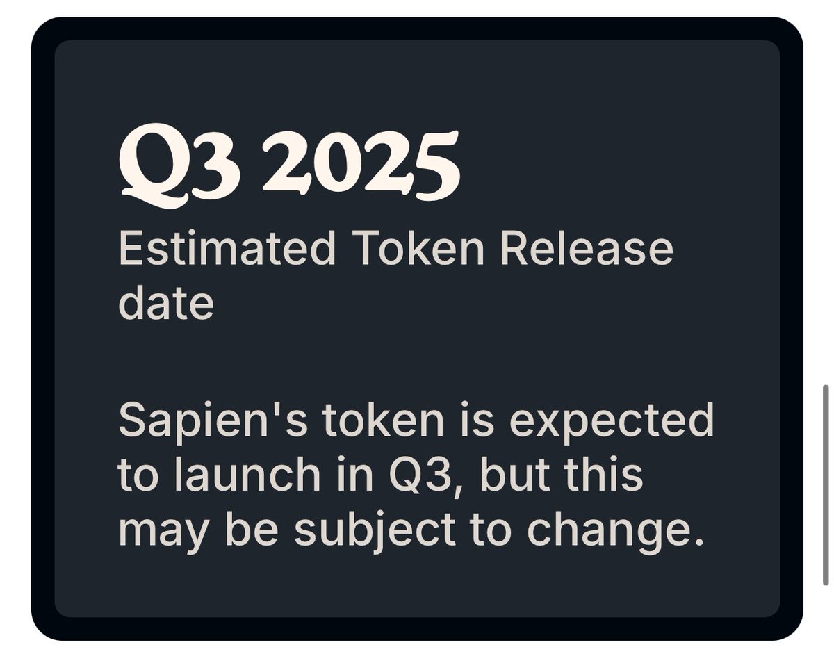 0xSoro's tweet image. TGE ALERT 🟦
Sapien is dropping its token in Q3 2025 (August-September)
Backed by Animoca, Yield Guild, Variant & more @JoinSapien is redefining AI with a Web3 powered data labeling protocol, driven by 100K+ AI workers across 70+ countries..
AI x Crypto is just getting started…