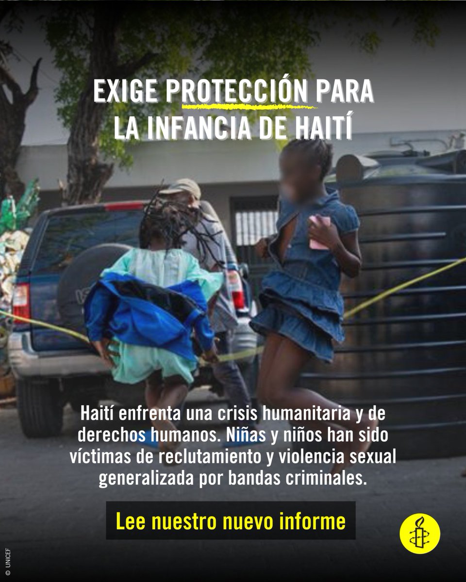 AmnistiaOnline's tweet image. Haití: Nuestro nuevo informe documenta las experiencias de los niños y niñas atrapados en el ciclo constante de la violencia de las bandas criminales. Lee aquí: amn.st/60174LZSf