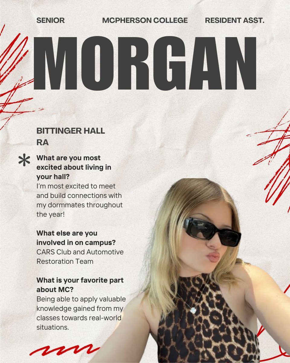 _MCStudentLife's tweet image. Say hiiiii to Bittinger Hall RA, Morgan!