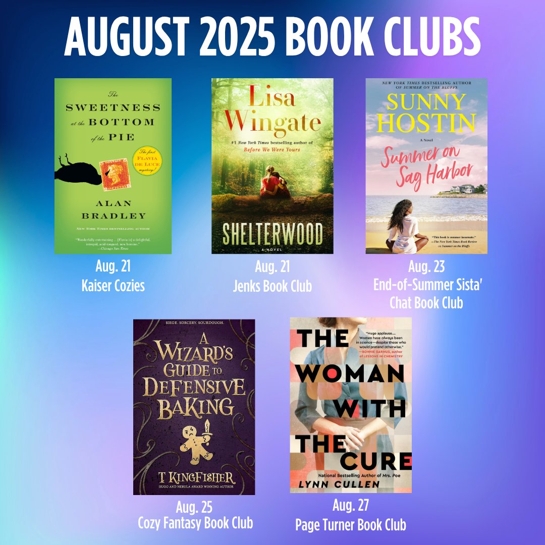 tulsalibrary's tweet image. Find your new favorite book and meet fellow readers at one of our upcoming book clubs! 📚 What are you looking forward to reading in August?
Find the book clubs for you at ow.ly/AXrO50WsNn1.