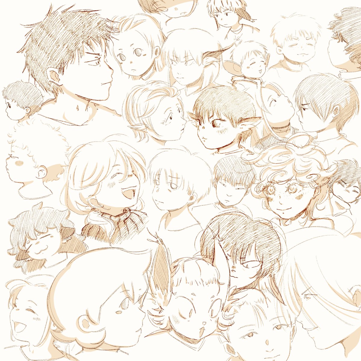 kon__kenny's tweet image. face scribbles