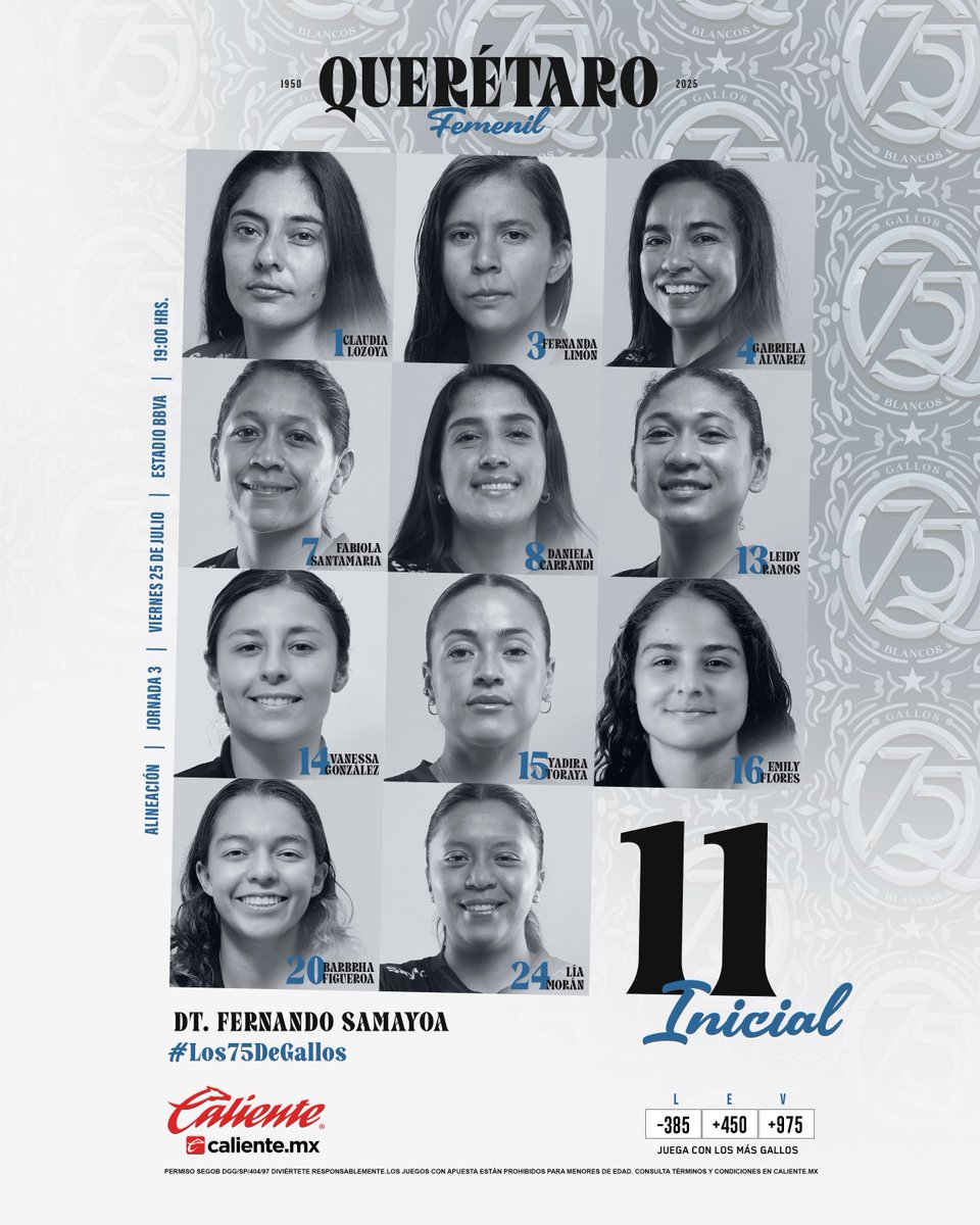 Querétaro Femenil 🐓 (@gallosfemenil) on Twitter photo ¡Alineación confirmada! 🐓
Regístrate en <a href="/calientesports/">Caliente Sports</a> y recibe $1000 de regalo. 📲 bit.ly/2BnPYFD
#Los75DeGallos ¡Alineación confirmada! 🐓
Regístrate en <a href="/calientesports/">Caliente Sports</a> y recibe $1000 de regalo. 📲 bit.ly/2BnPYFD
#Los75DeGallos
