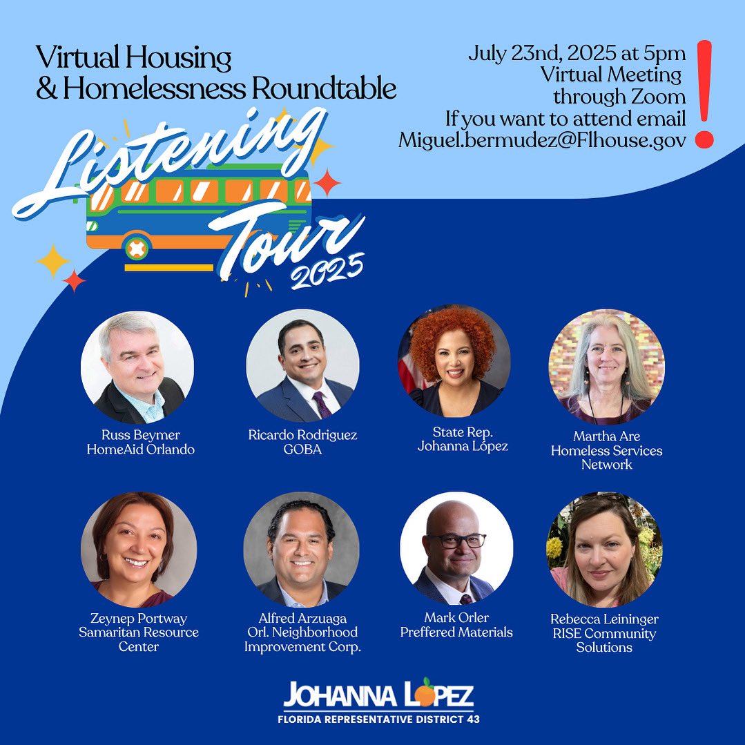 Great virtual meetings this week as part of our Listening Tour! We focused on Health &amp; Mental Wellbeing and Housing &amp; Homelessness. Grateful to the experts who joined us. Your voices guide my work in Tallahassee. Together, we find solutions.
 #ListeningTour