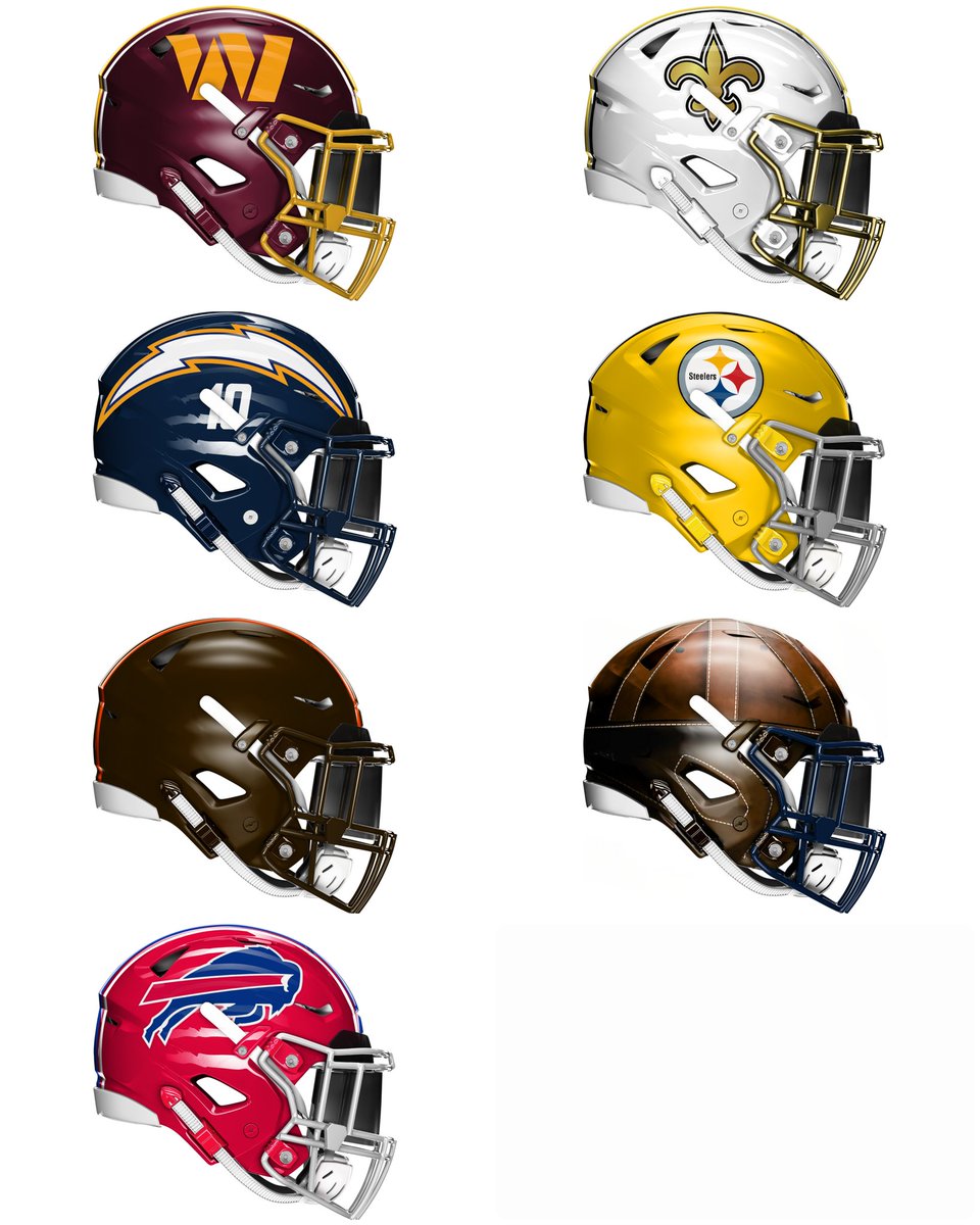 FB_Helmet_Guy's tweet image. New alternate helmets for the 2025 NFL season. Who you got?

- helmets by @VTHSfootball25