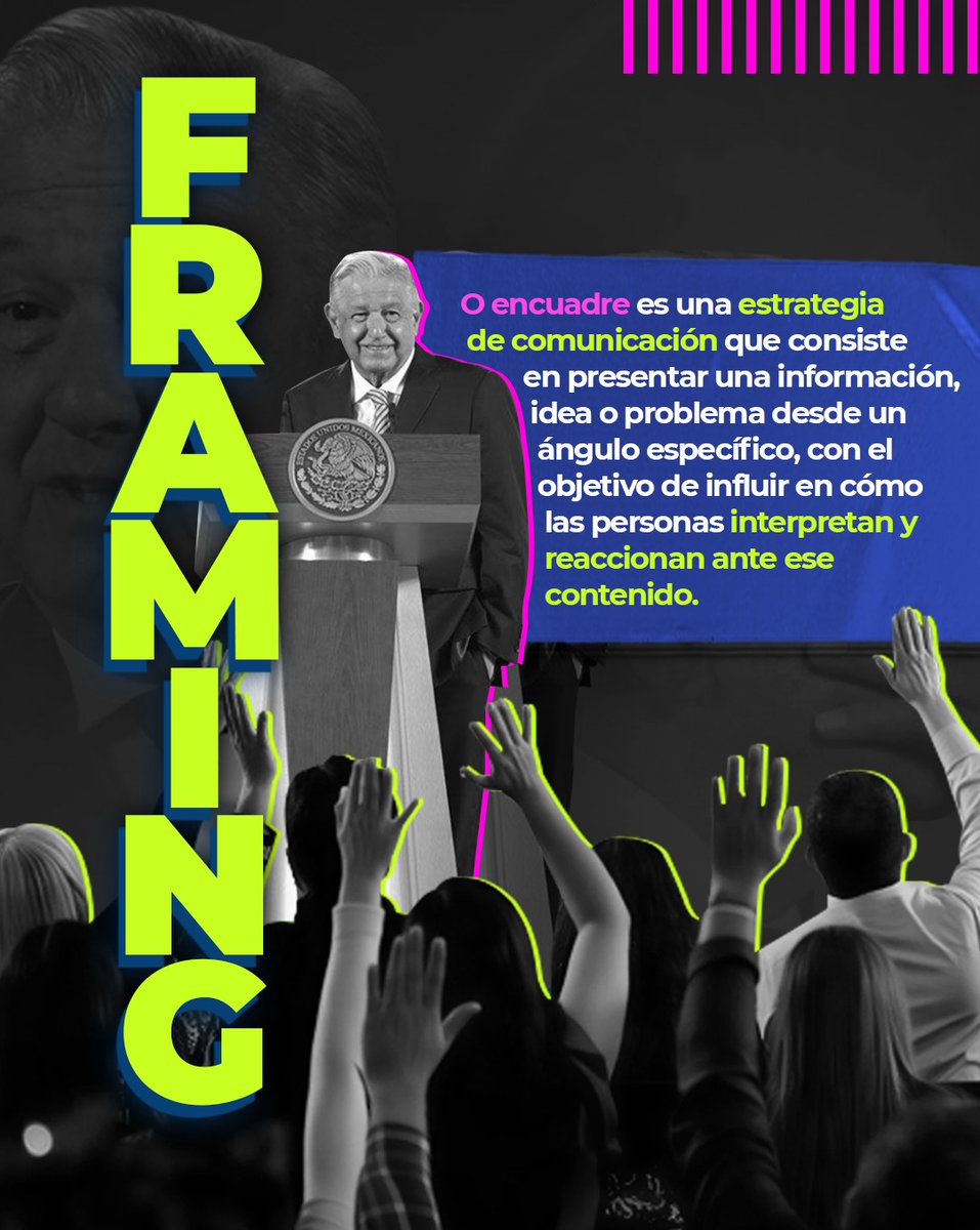 ➡️En comunicación política no se trata de qué se dice, sino de CÓMO se dice y desde qué PERSPECTIVA se construye el relato.

📰El framing da sentido a un tema. Permite resaltar ciertos aspectos y ocultar o minimizar otros, guiando la atención del público hacia el significado que