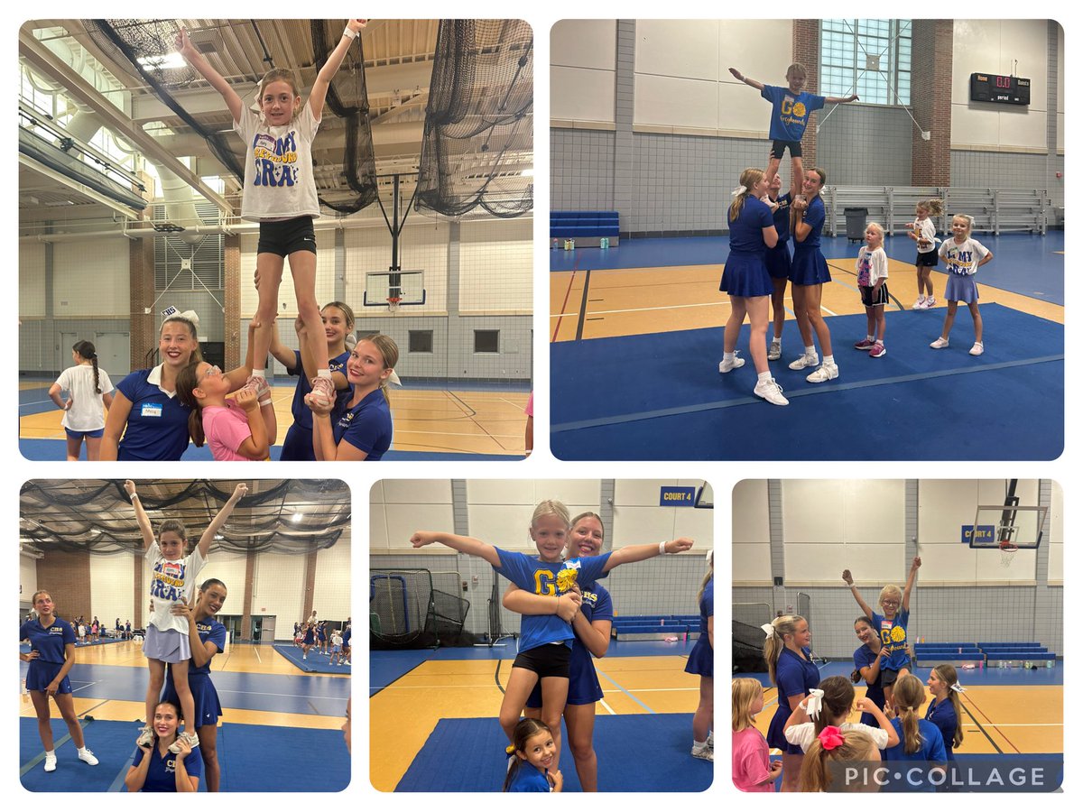 Such a fun Mini Clinic this morning📣Thank you to all the future greyhound cheerleaders for working so hard this morning 🐾 #futuregreyhounds #POMS #GOT-PC #greyhoundntion #chscheer #gohounds #💙💛🤍