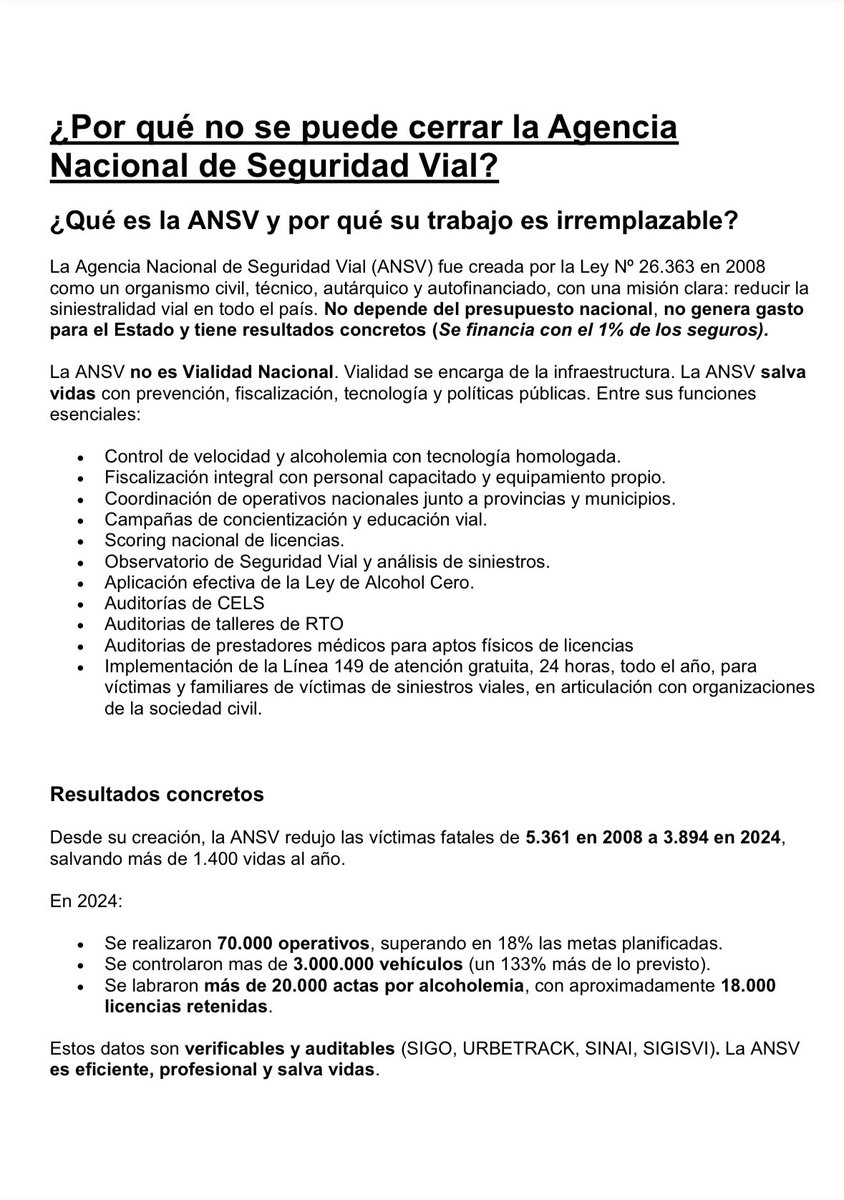 enriquedichiara's tweet photo. 📢 Los trabajadores y trabajadoras de la Agencia Nacional de Seguridad Vial explican por qué 𝐧𝐨 𝐬𝐞 𝐩𝐮𝐞𝐝𝐞 𝐜𝐞𝐫𝐫𝐚𝐫 𝐥𝐚 𝐀𝐍𝐒𝐕.
Un organismo que 𝐟𝐮𝐧𝐜𝐢𝐨𝐧𝐚 𝐜𝐨𝐧 𝐟𝐨𝐧𝐝𝐨𝐬 𝐩𝐫𝐨𝐩𝐢𝐨𝐬 𝐲 𝐬𝐚𝐥𝐯𝐚 𝐯𝐢𝐝𝐚𝐬 𝐭𝐨𝐝𝐨𝐬 𝐥𝐨𝐬 𝐝𝐢́𝐚𝐬.

https://t.co/b91IwxgjrZ