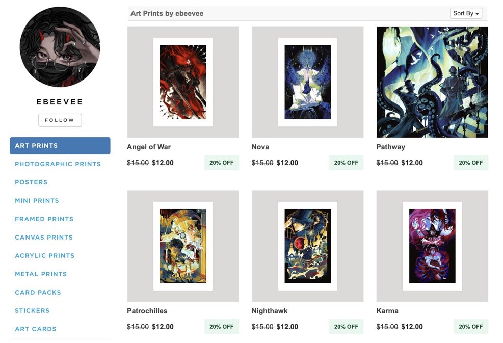 ebeevee's tweet image. updated sh0p! ongoing sitewide sale if you’re interesting in getting anything, tysm ❤️🌹

inprnt.com/gallery/ebeeve…