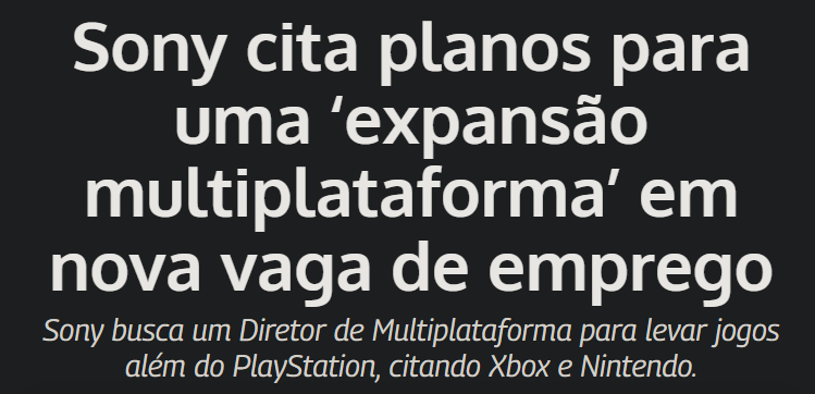DougMad4K's tweet photo. 100% Oficial!!!

Sony abre vaga de emprego para diretor de multiplataforma e confirma planos para levar todos os seus jogos para o Xbox.

Eu avisei, não foi uma e nem duas vezes.

Agora tomem no cu e chorem, só isso, chorem!

Fonte: https://t.co/JGKcjmYBAG https://t.co/TiQDgp0eDt