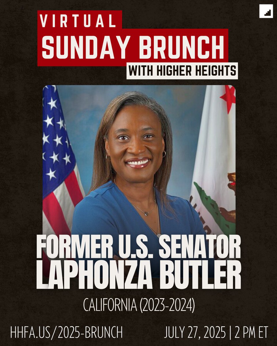 HigherHeights's tweet image. Join us this Sunday at 2 PM ET for Sunday Brunch as we discuss public media funding cuts with Errin Haines, Senator Laphonza Butler on her legacy, and summer wine recommendations by Nicole Rodriguez.
Join us at 2 PM ET. 🔗 RSVP via hhfa.us/2025-Brunch