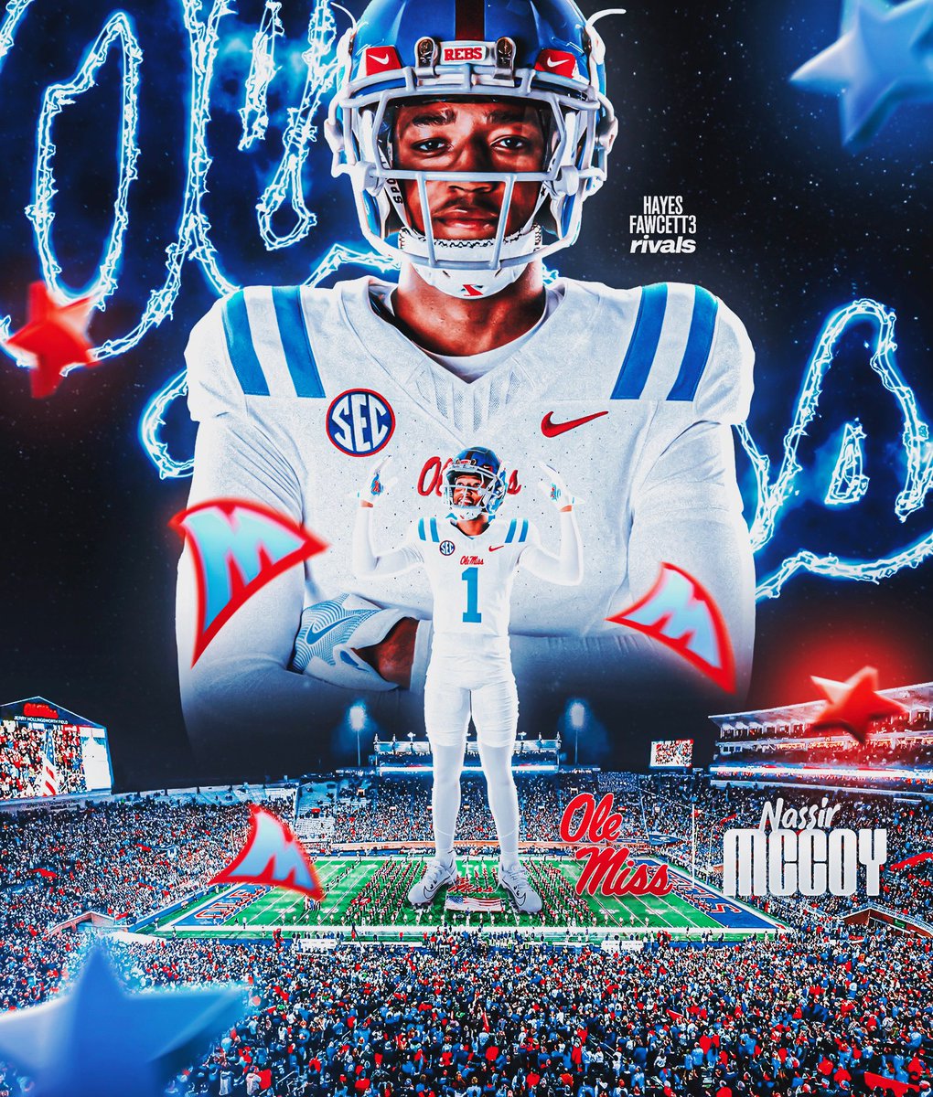 BREAKING: Class of 2026 Safety Nascar McCoy has Committed to Ole Miss, he tells me for @rivals

The 6’2 190 S from Buford, GA chose the Rebels over Georgia &amp; Michigan

“The grind don’t stop, it just get real. I’m all in for this journey! HOTTY TODDY🦈”

on3.com/rivals/nascar-…