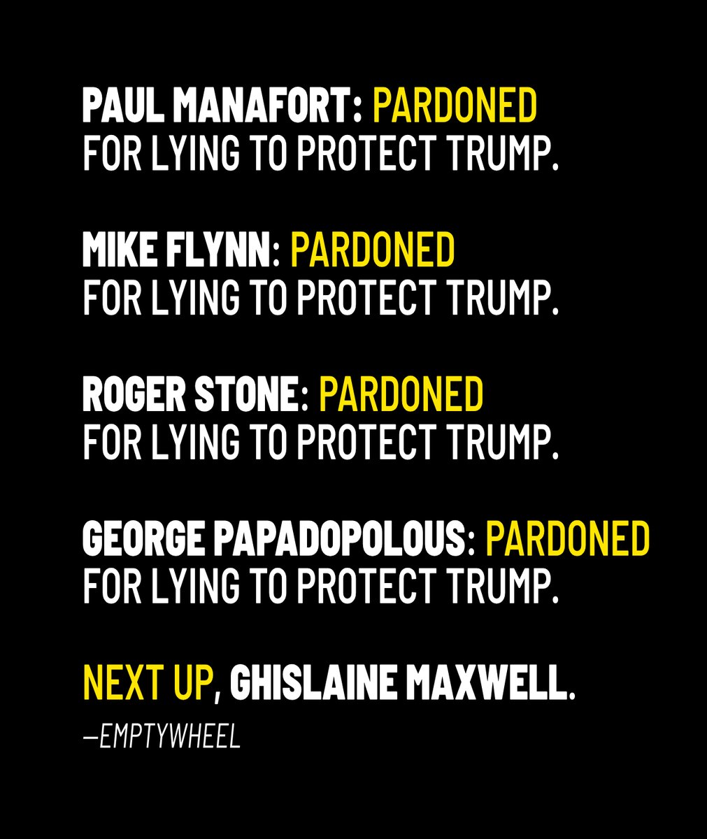 💙 Dr. MemeNstein votes 💙 BLUE 🇺🇸🦅 (@coste1costello) on Twitter photo <a href="/RonFilipkowski/">Ron Filipkowski</a> Quid pro quo Trump style
Maxwell gets a pardon. Points out only Dem related pedophiles. <a href="/RonFilipkowski/">Ron Filipkowski</a> Quid pro quo Trump style
Maxwell gets a pardon. Points out only Dem related pedophiles.